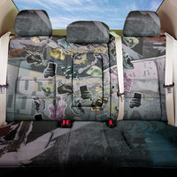 Personalized Made By Human Imperfect Statue Faces Back Car Seat Cover Handmade Look Grunge Collage Pop Art