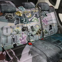 Personalized Made By Human Imperfect Statue Faces Back Car Seat Cover Handmade Look Grunge Collage Pop Art