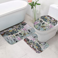 Personalized Made By Human Imperfect Statue Faces Bathroom Set Handmade Look Grunge Collage Pop Art