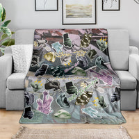 Personalized Made By Human Imperfect Statue Faces Blanket Handmade Look Grunge Collage Pop Art