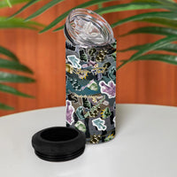 Personalized Made By Human Imperfect Statue Faces 4 in 1 Can Cooler Tumbler Handmade Look Grunge Collage Pop Art