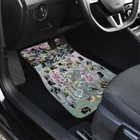 Personalized Made By Human Imperfect Statue Faces Car Mats Handmade Look Grunge Collage Pop Art