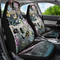 Personalized Made By Human Imperfect Statue Faces Car Seat Cover Handmade Look Grunge Collage Pop Art