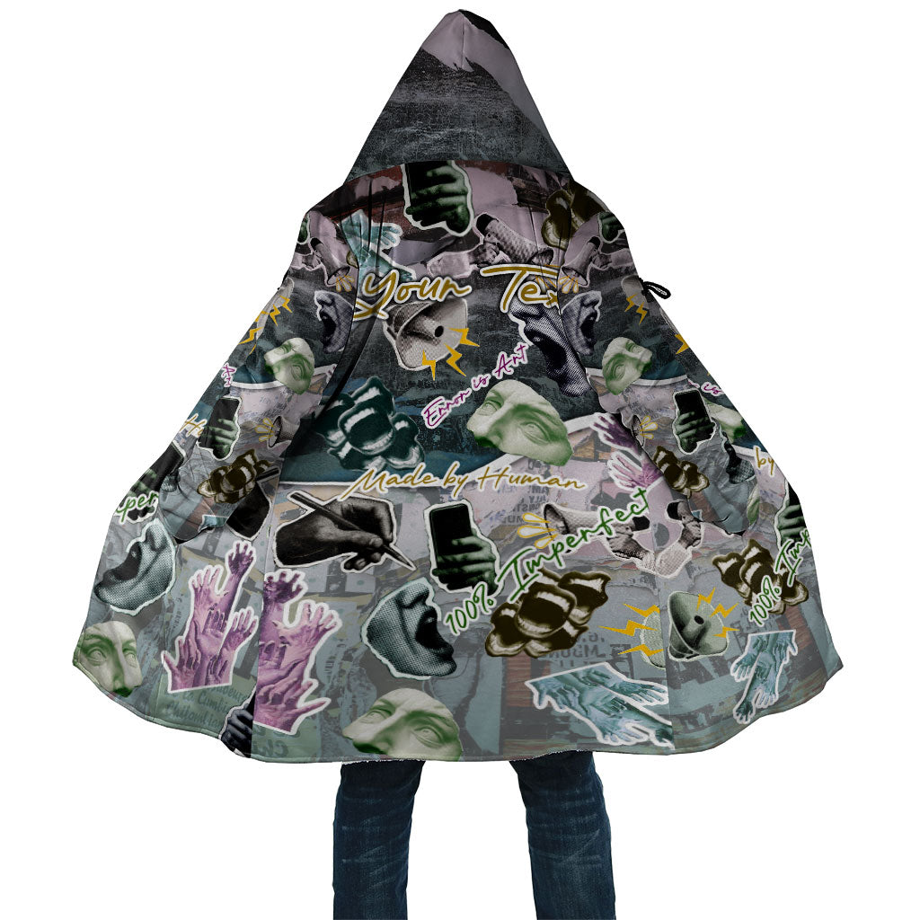 Personalized Made By Human Imperfect Statue Faces Cloak Handmade Look Grunge Collage Pop Art