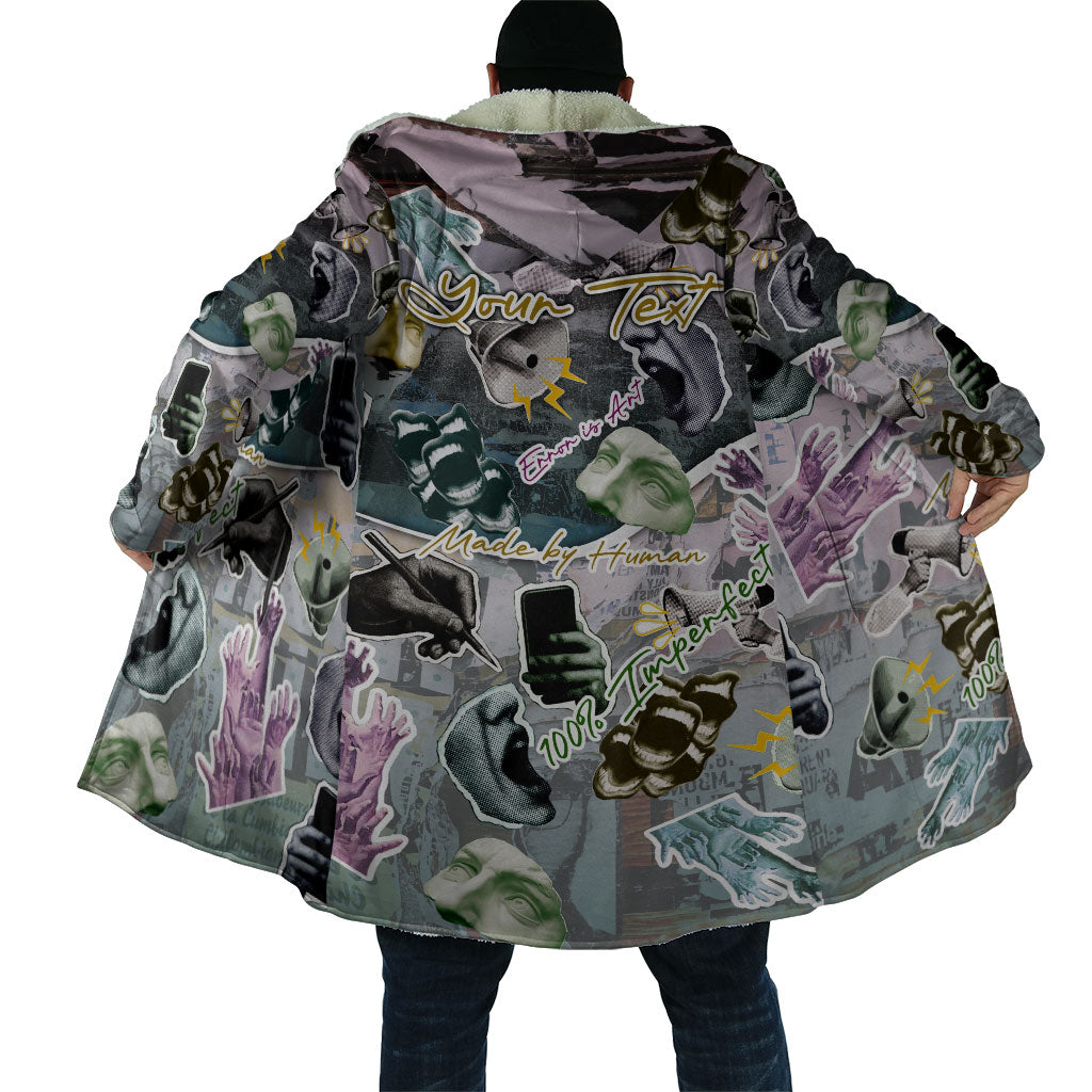 Personalized Made By Human Imperfect Statue Faces Cloak Handmade Look Grunge Collage Pop Art