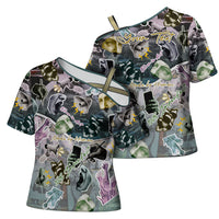 Personalized Made By Human Imperfect Statue Faces Cross Shoulder Shirt Handmade Look Grunge Collage Pop Art
