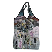 Personalized Made By Human Imperfect Statue Faces Grocery Bag Handmade Look Grunge Collage Pop Art