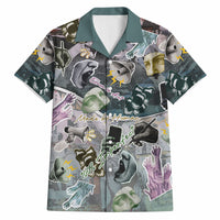Personalized Made By Human Imperfect Statue Faces Hawaiian Shirt Handmade Look Grunge Collage Pop Art