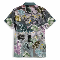 Personalized Made By Human Imperfect Statue Faces Hawaiian Shirt Handmade Look Grunge Collage Pop Art