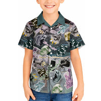 Personalized Made By Human Imperfect Statue Faces Hawaiian Shirt Handmade Look Grunge Collage Pop Art