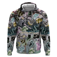 Personalized Made By Human Imperfect Statue Faces Hoodie Handmade Look Grunge Collage Pop Art