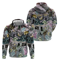 Personalized Made By Human Imperfect Statue Faces Hoodie Handmade Look Grunge Collage Pop Art