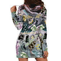 Personalized Made By Human Imperfect Statue Faces Hoodie Dress Handmade Look Grunge Collage Pop Art