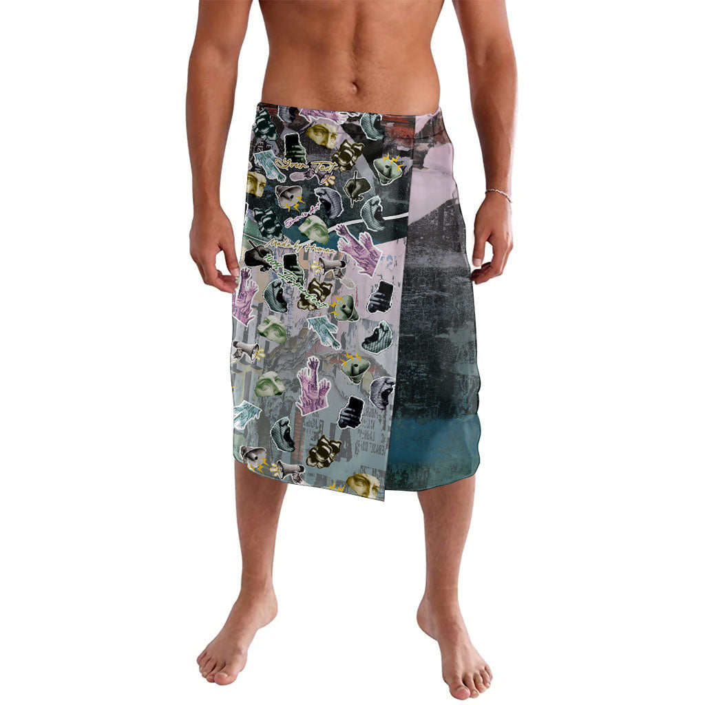 Personalized Made By Human Imperfect Statue Faces Lavalava Handmade Look Grunge Collage Pop Art