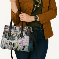 Personalized Made By Human Imperfect Statue Faces Leather Bag Handmade Look Grunge Collage Pop Art