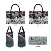 Personalized Made By Human Imperfect Statue Faces Leather Bag Handmade Look Grunge Collage Pop Art