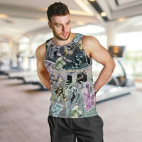 Personalized Made By Human Imperfect Statue Faces Men Tank Top Handmade Look Grunge Collage Pop Art
