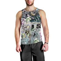 Personalized Made By Human Imperfect Statue Faces Men Tank Top Handmade Look Grunge Collage Pop Art
