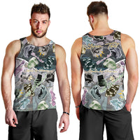 Personalized Made By Human Imperfect Statue Faces Men Tank Top Handmade Look Grunge Collage Pop Art