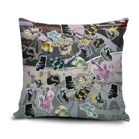 Personalized Made By Human Imperfect Statue Faces Pillow Cover Handmade Look Grunge Collage Pop Art
