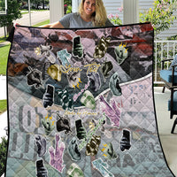 Personalized Made By Human Imperfect Statue Faces Quilt Handmade Look Grunge Collage Pop Art