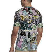 Personalized Made By Human Imperfect Statue Faces Rugby Jersey Handmade Look Grunge Collage Pop Art