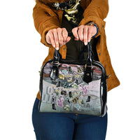 Personalized Made By Human Imperfect Statue Faces Shoulder Handbag Handmade Look Grunge Collage Pop Art
