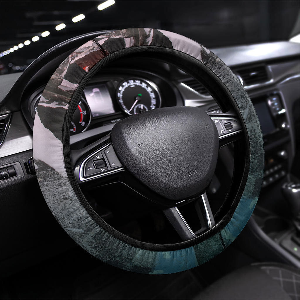 Made By Human Imperfect Statue Faces Steering Wheel Cover Handmade Look Grunge Collage Pop Art