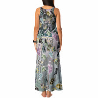 Personalized Made By Human Imperfect Statue Faces Tank Maxi Dress Handmade Look Grunge Collage Pop Art