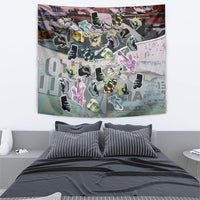 Personalized Made By Human Imperfect Statue Faces Tapestry Handmade Look Grunge Collage Pop Art
