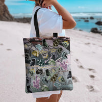 Personalized Made By Human Imperfect Statue Faces Tote Bag Handmade Look Grunge Collage Pop Art