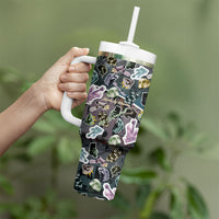 Personalized Made By Human Imperfect Statue Faces Tumbler With Handle Handmade Look Grunge Collage Pop Art