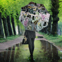 Personalized Made By Human Imperfect Statue Faces Umbrella Handmade Look Grunge Collage Pop Art