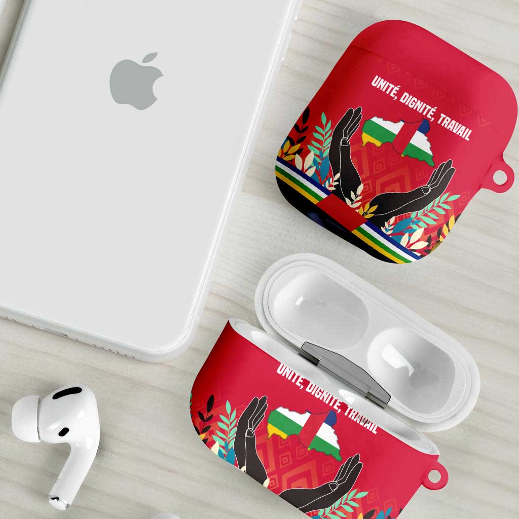 Central African Republic AirPods Case with Red Blue Green Tribal Design and National Flag - Wonder Print Shop