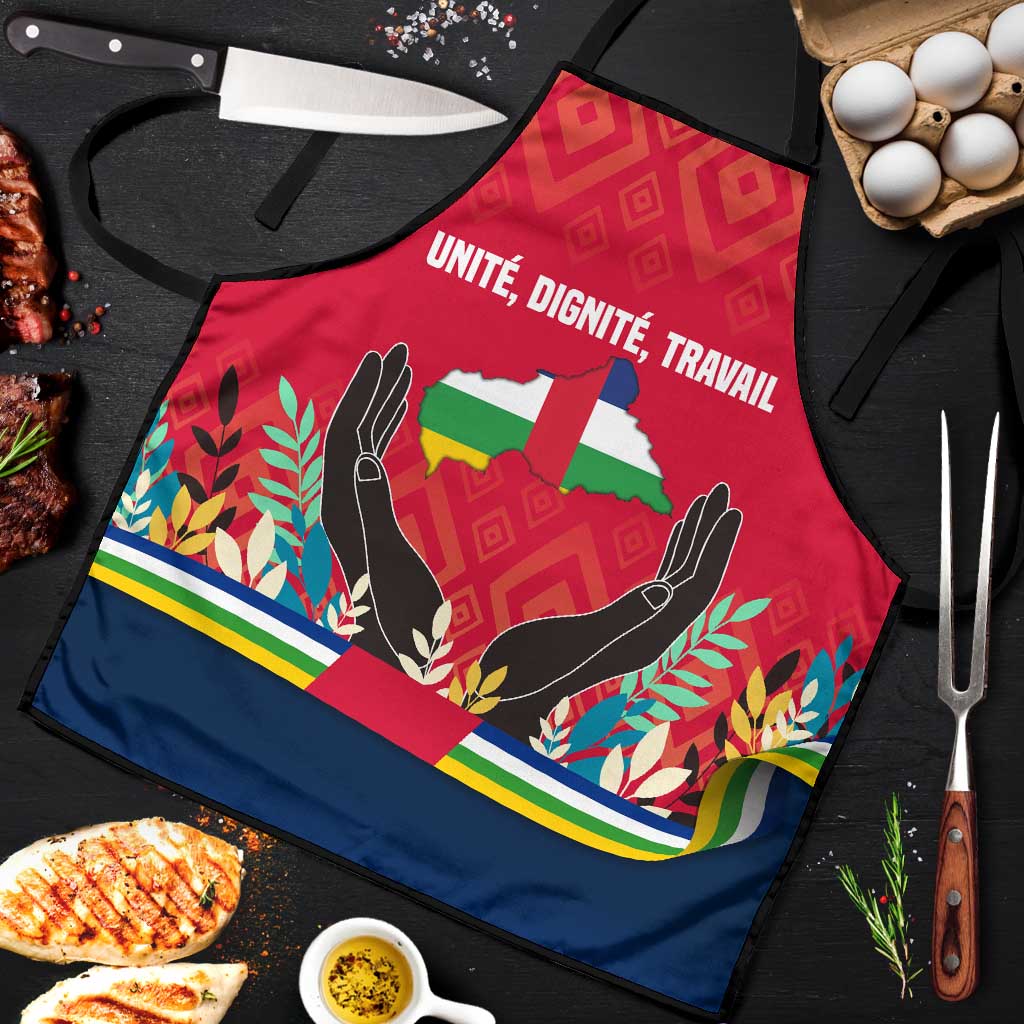 Central African Republic Apron with Red Blue Green Tribal Design and National Flag - Wonder Print Shop