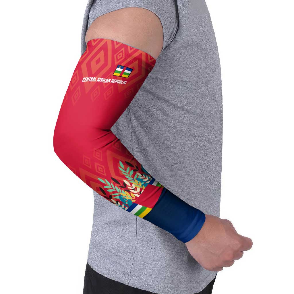 Central African Republic Arm Sleeves with Red Blue Green Tribal Design and National Flag - Wonder Print Shop