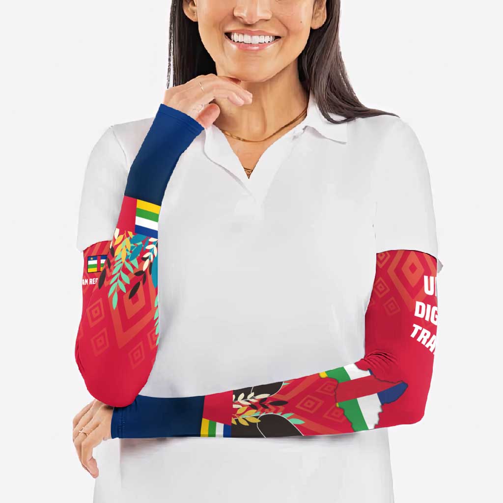 Central African Republic Arm Sleeves with Red Blue Green Tribal Design and National Flag - Wonder Print Shop