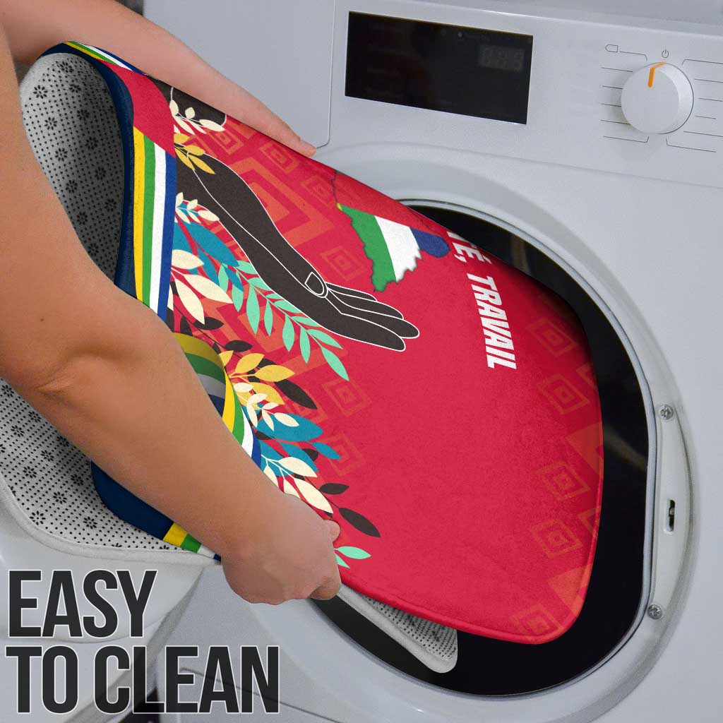 Central African Republic Bathroom Set with Red Blue Green Tribal Design and National Flag - Wonder Print Shop