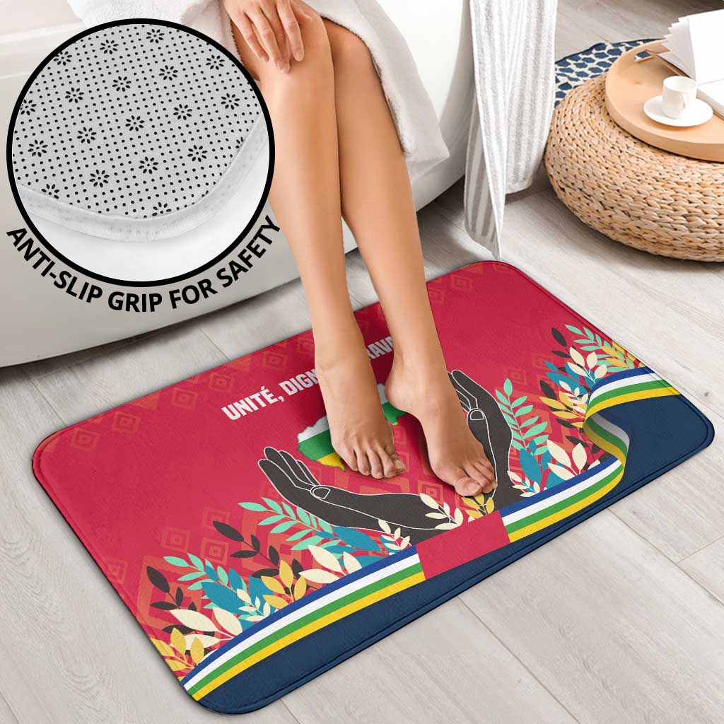 Central African Republic Bathroom Set with Red Blue Green Tribal Design and National Flag - Wonder Print Shop