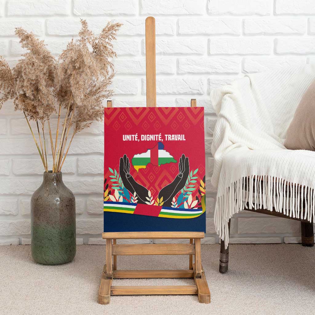 Central African Republic Canvas Wall Art with Red Blue Green Tribal Design and National Flag - Wonder Print Shop