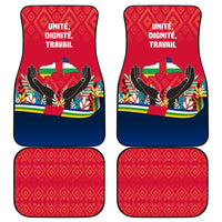 Central African Republic Car Mats with Red Blue Green Tribal Design and National Flag - Wonder Print Shop