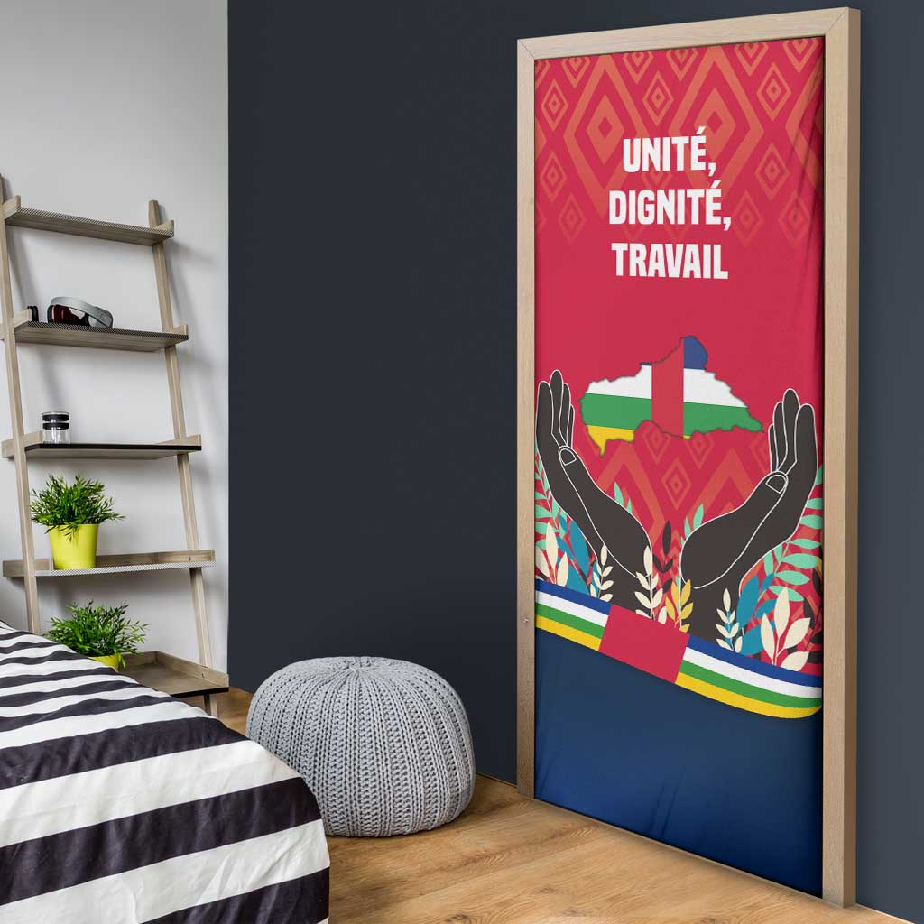 Central African Republic Door Cover with Red Blue Green Tribal Design and National Flag - Wonder Print Shop