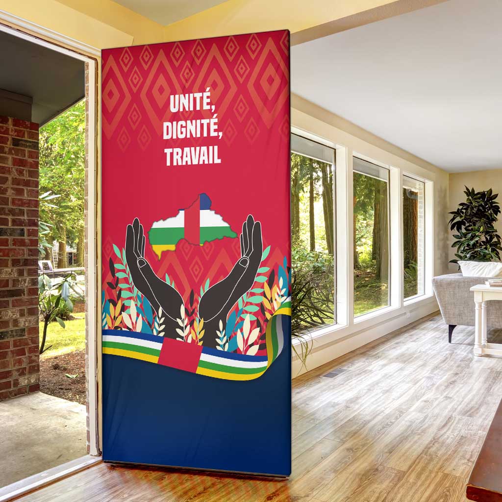 Central African Republic Door Cover with Red Blue Green Tribal Design and National Flag - Wonder Print Shop