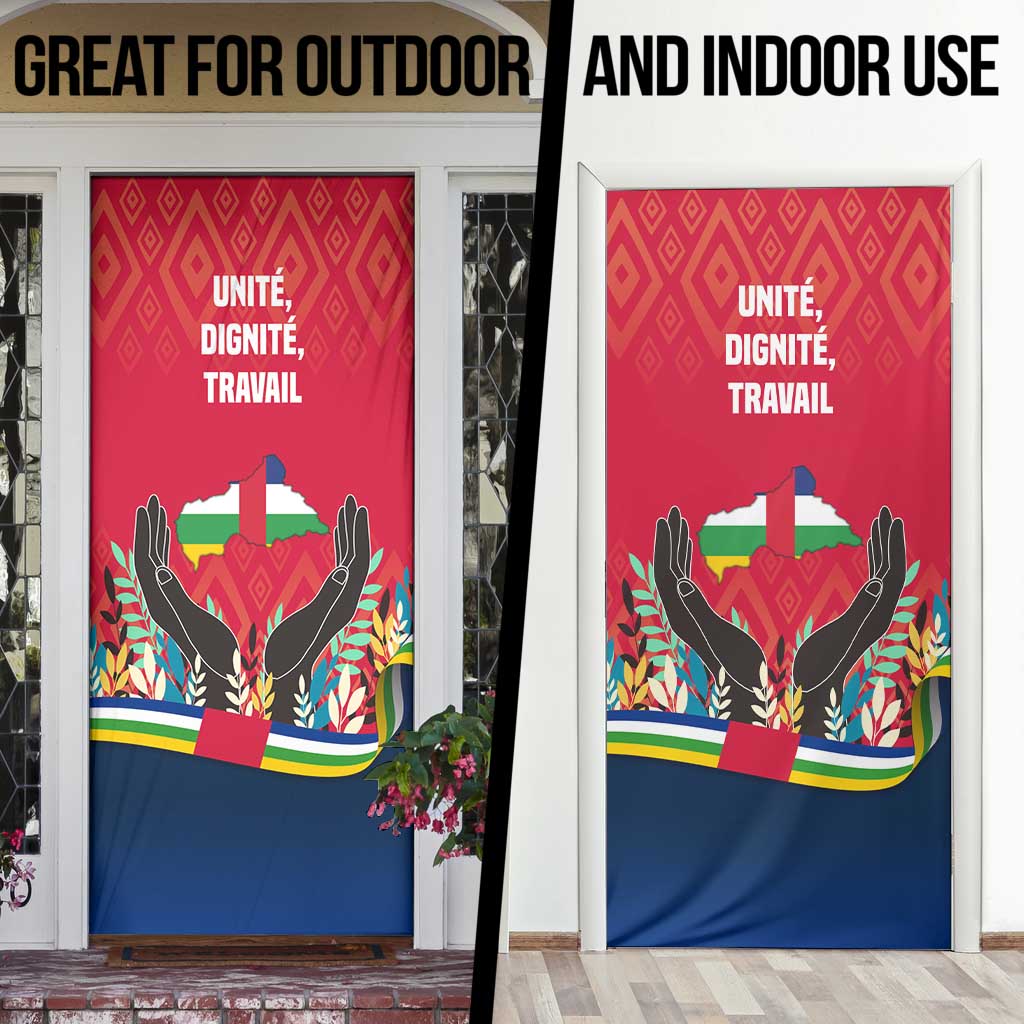 Central African Republic Door Cover with Red Blue Green Tribal Design and National Flag - Wonder Print Shop