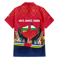 Central African Republic Family Matching Long Sleeve Bodycon Dress and Hawaiian Shirt with Red Blue Green Tribal Design and National Flag - Wonder Print Shop
