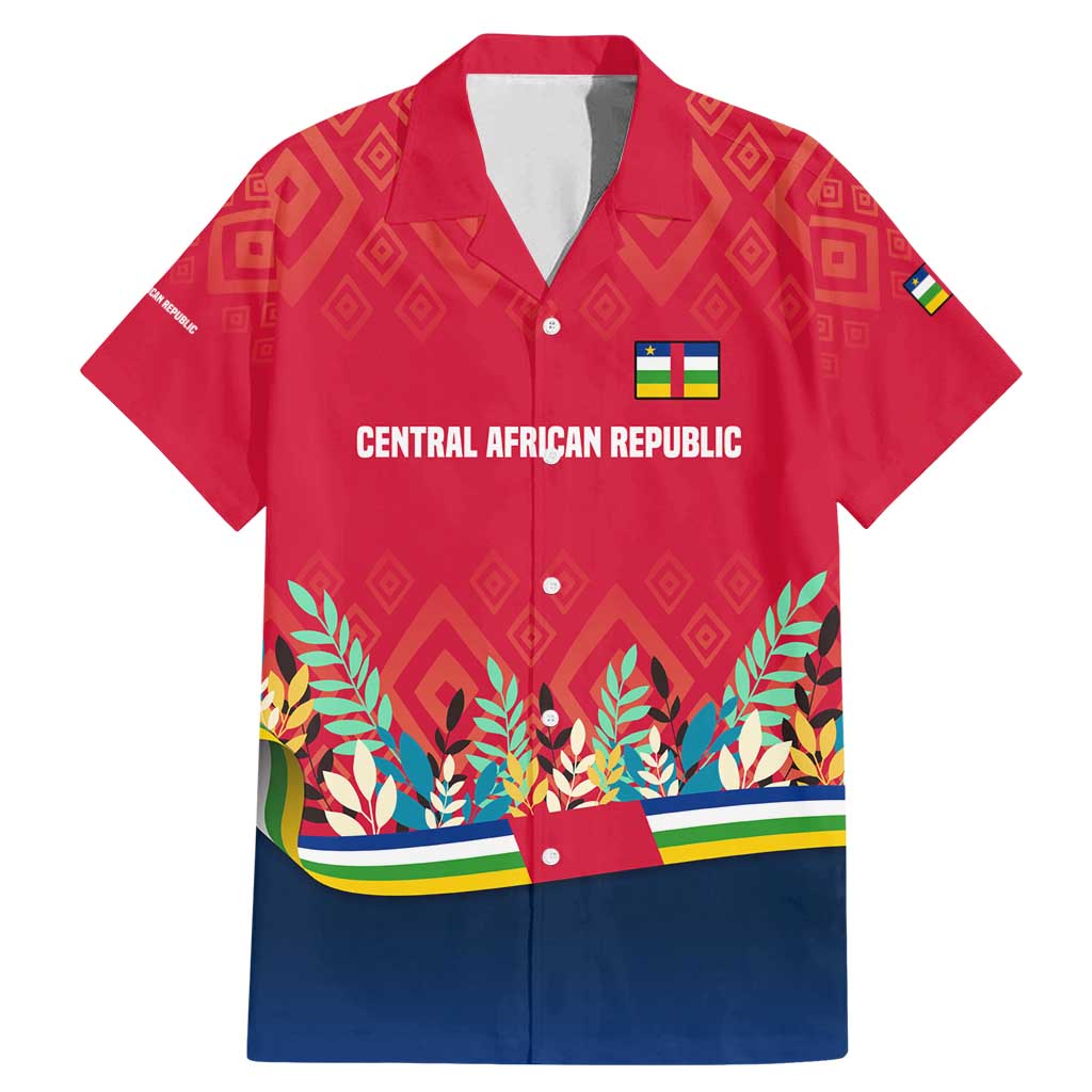 Central African Republic Family Matching Mermaid Dress and Hawaiian Shirt with Red Blue Green Tribal Design and National Flag - Wonder Print Shop