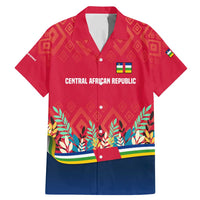 Central African Republic Family Matching Mermaid Dress and Hawaiian Shirt with Red Blue Green Tribal Design and National Flag - Wonder Print Shop