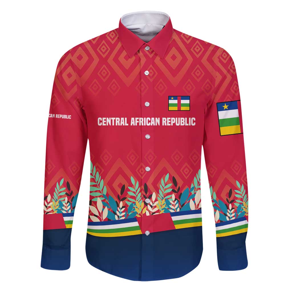 Central African Republic Family Matching Mermaid Dress and Hawaiian Shirt with Red Blue Green Tribal Design and National Flag - Wonder Print Shop