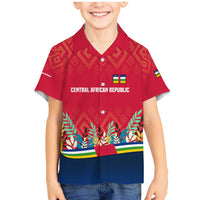 Central African Republic Family Matching Mermaid Dress and Hawaiian Shirt with Red Blue Green Tribal Design and National Flag - Wonder Print Shop