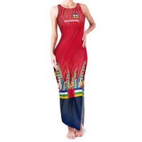 Central African Republic Family Matching Tank Maxi Dress and Hawaiian Shirt with Red Blue Green Tribal Design and National Flag - Wonder Print Shop